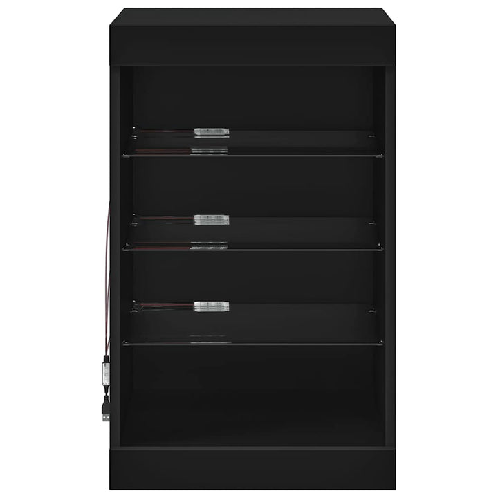 skænk med LED-lys 41x37x67 cm sort