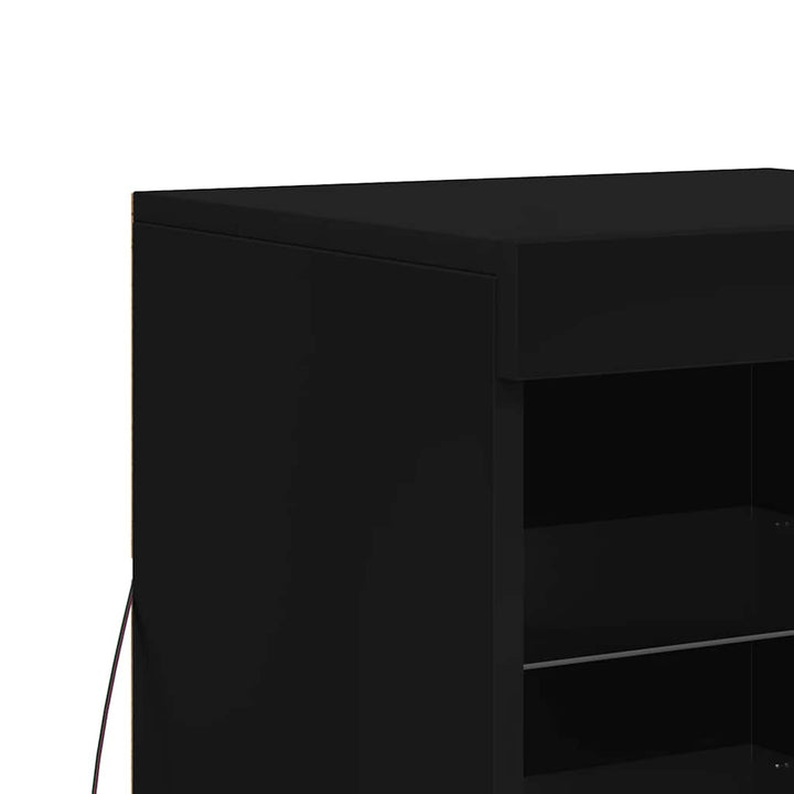 skænk med LED-lys 41x37x67 cm sort