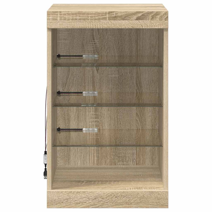 skænk med LED-lys 41x37x67 cm sonoma-eg