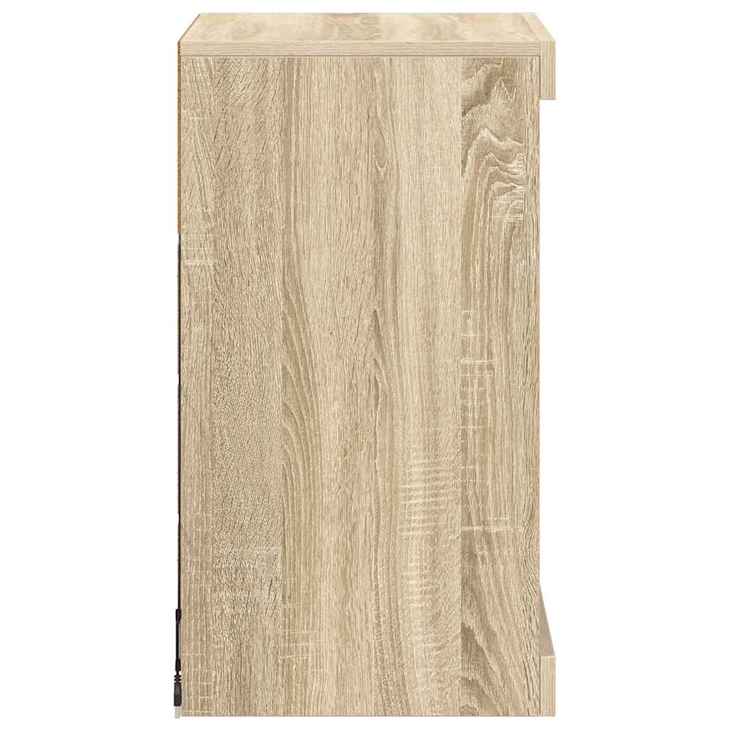 skænk med LED-lys 41x37x67 cm sonoma-eg