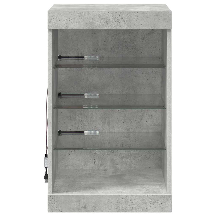 skænk med LED-lys 41x37x67 cm betongrå