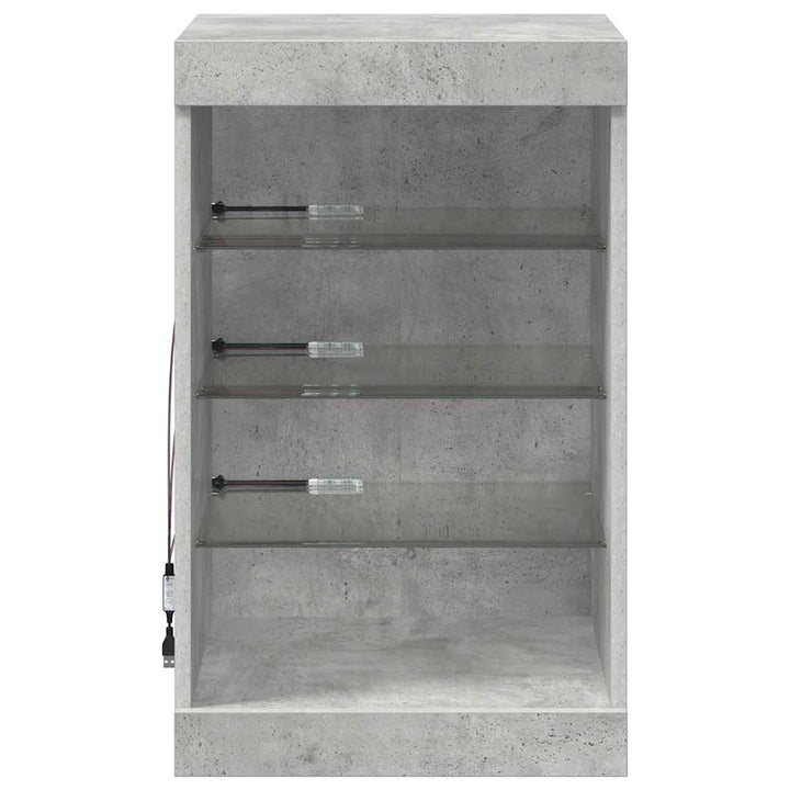 skænk med LED-lys 41x37x67 cm betongrå