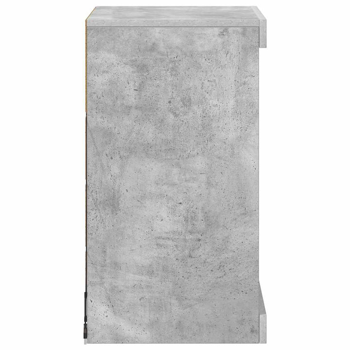 skænk med LED-lys 41x37x67 cm betongrå