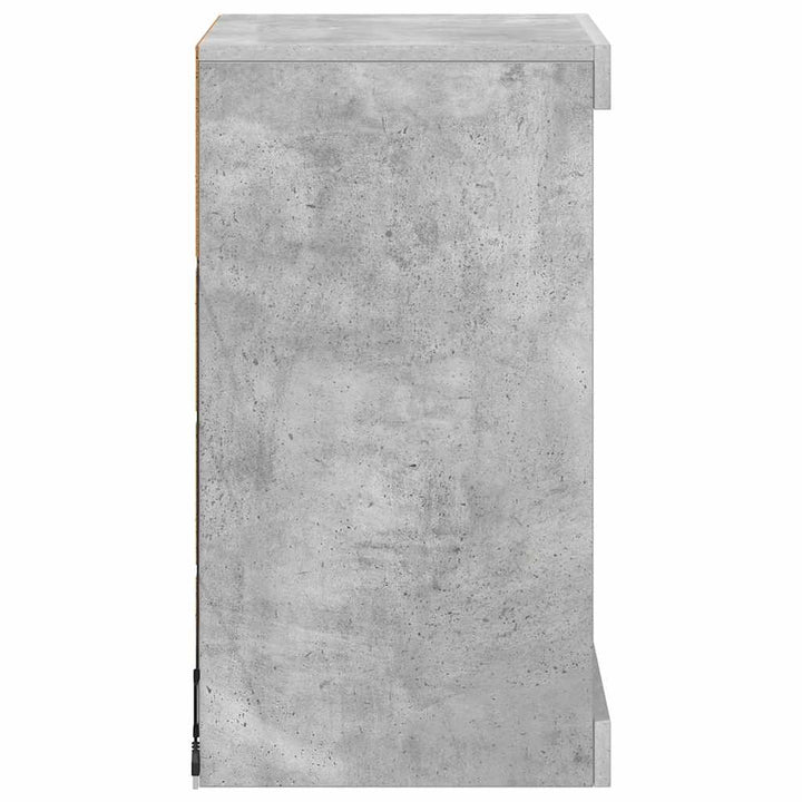 skænk med LED-lys 41x37x67 cm betongrå