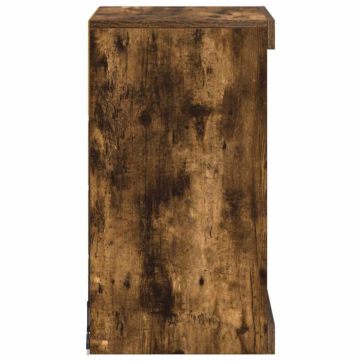 skænk med LED-lys 41x37x67 cm røget egetræsfarve