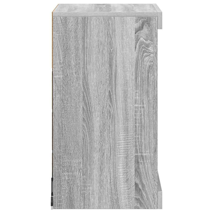 skænk med LED-lys 41x37x67 cm grå sonoma-eg