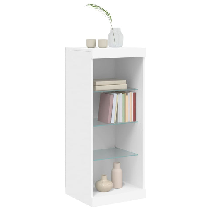 skænk med LED-lys 41x37x100 cm hvid