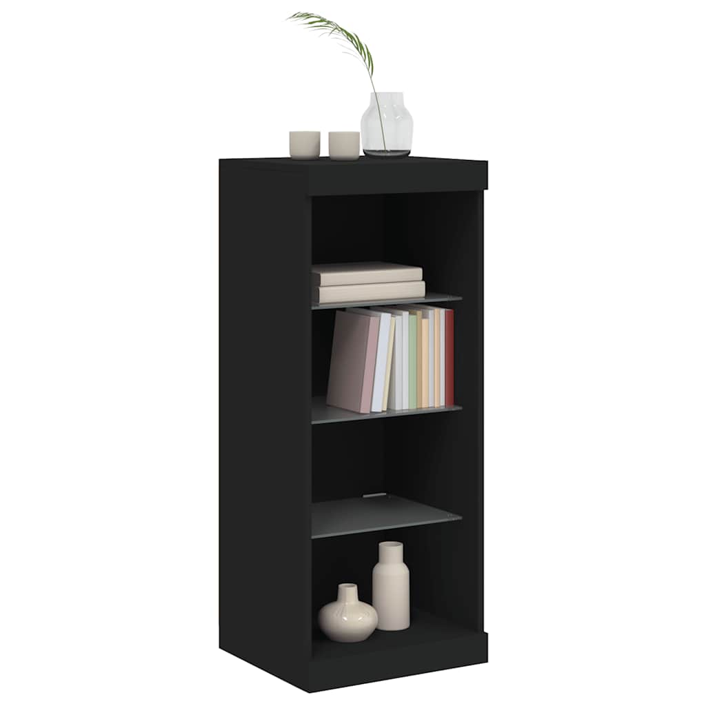 skænk med LED-lys 41x37x100 cm sort