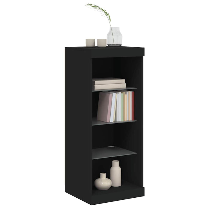 skænk med LED-lys 41x37x100 cm sort