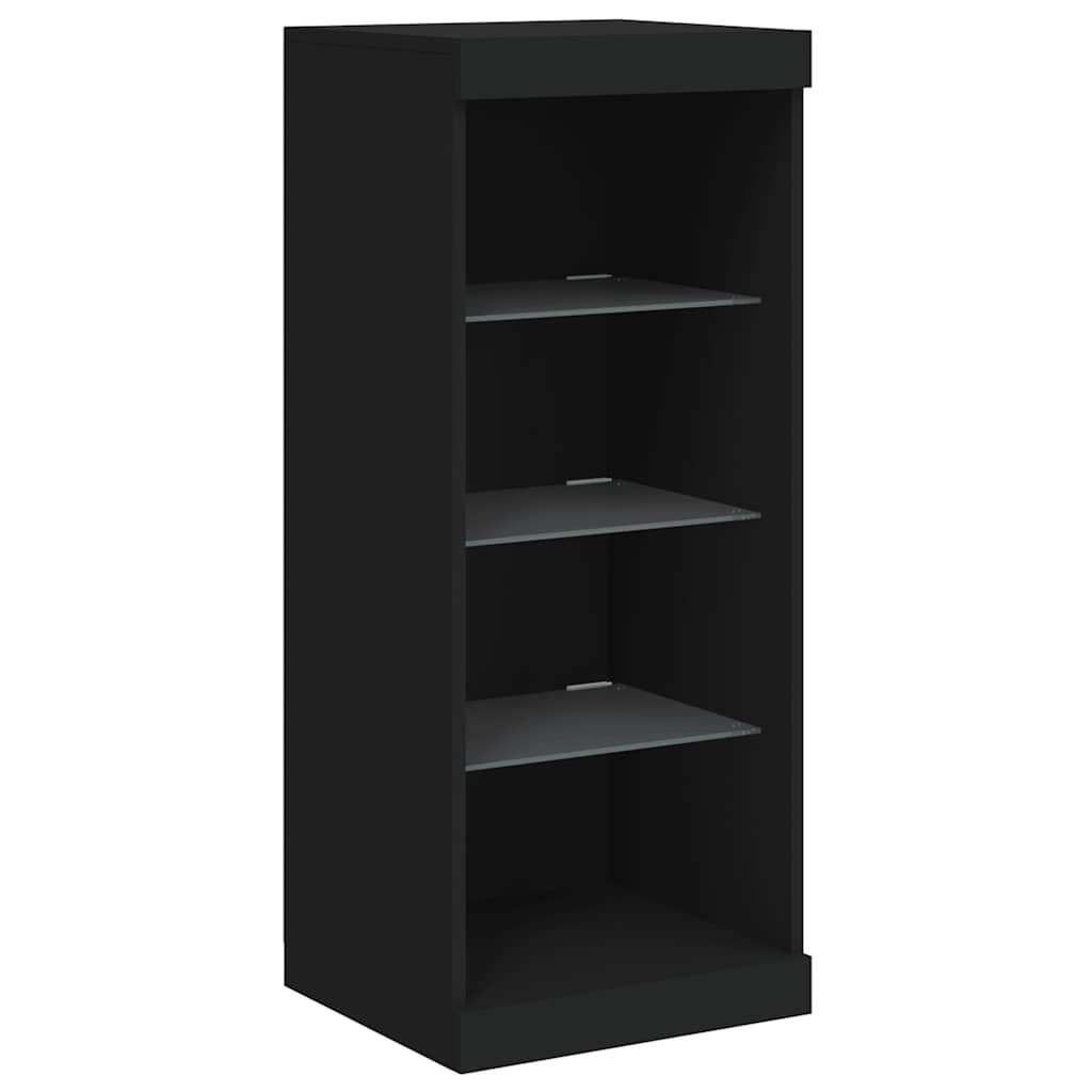 skænk med LED-lys 41x37x100 cm sort