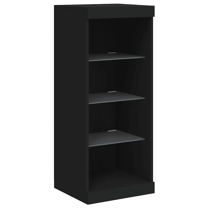 skænk med LED-lys 41x37x100 cm sort