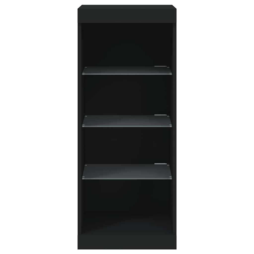 skænk med LED-lys 41x37x100 cm sort