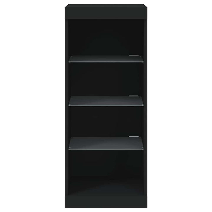 skænk med LED-lys 41x37x100 cm sort