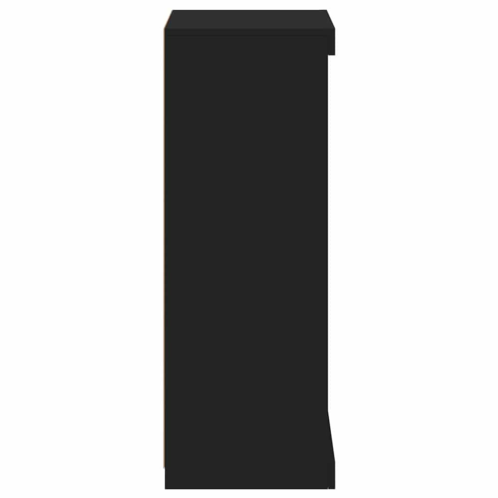 skænk med LED-lys 41x37x100 cm sort