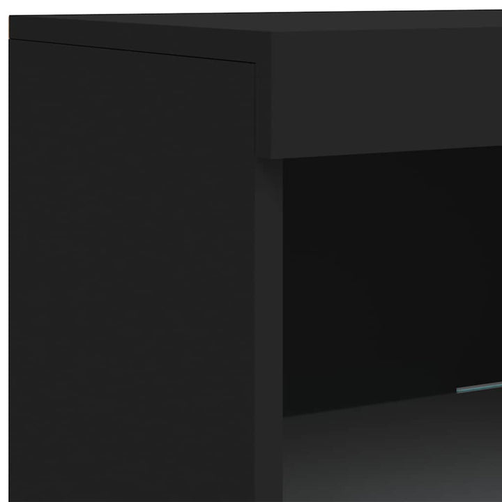 skænk med LED-lys 41x37x100 cm sort