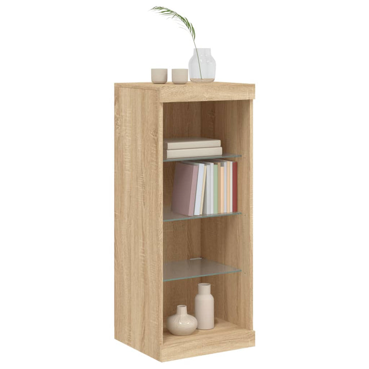 skænk med LED-lys 41x37x100 cm sonoma-eg