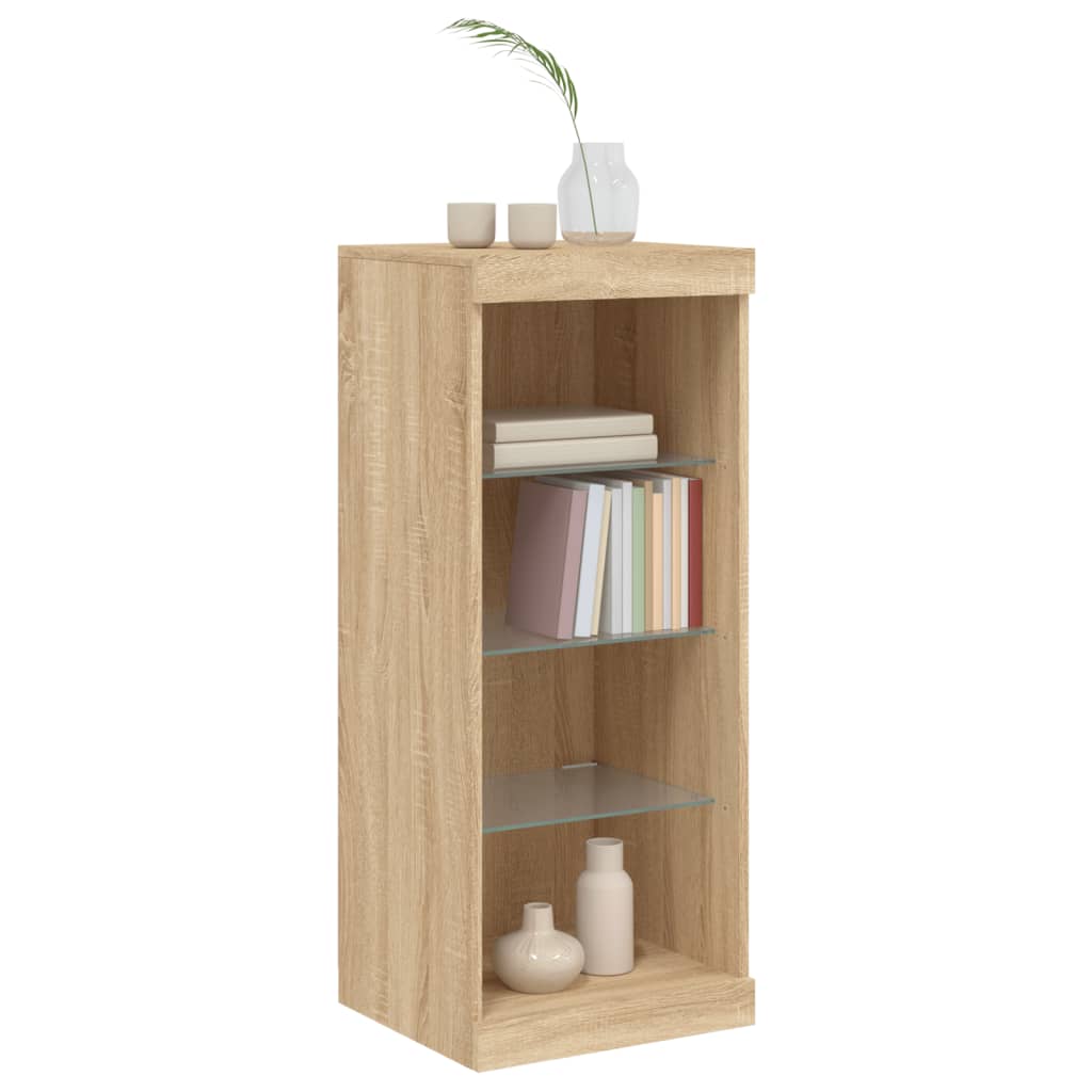 skænk med LED-lys 41x37x100 cm sonoma-eg
