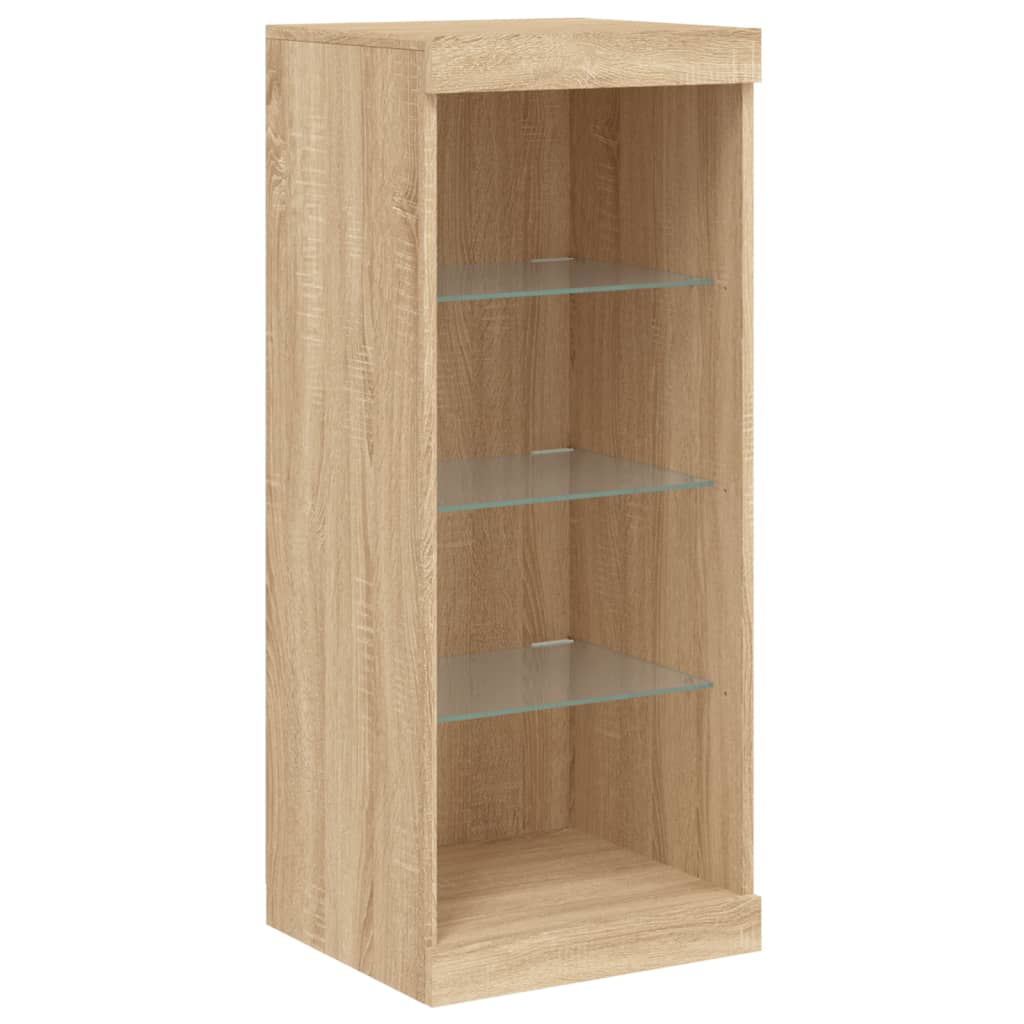skænk med LED-lys 41x37x100 cm sonoma-eg