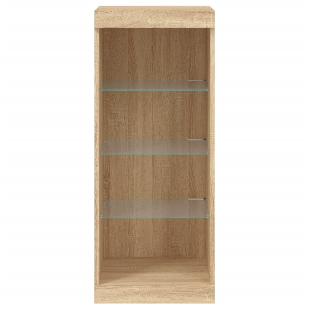 skænk med LED-lys 41x37x100 cm sonoma-eg