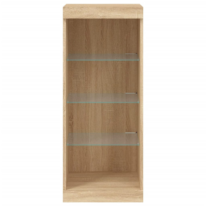 skænk med LED-lys 41x37x100 cm sonoma-eg