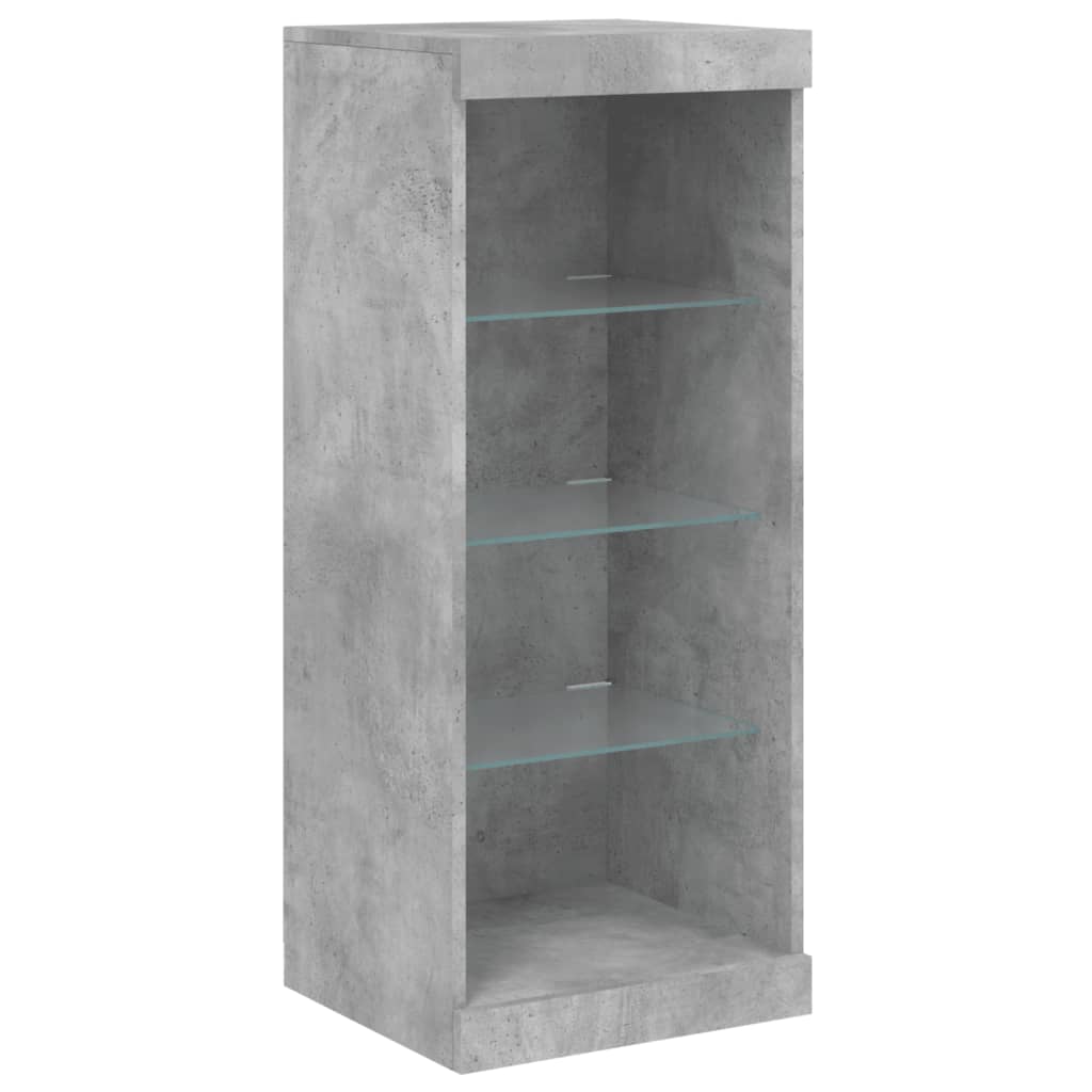 skænk med LED-lys 41x37x100 cm betongrå