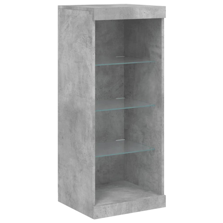 skænk med LED-lys 41x37x100 cm betongrå