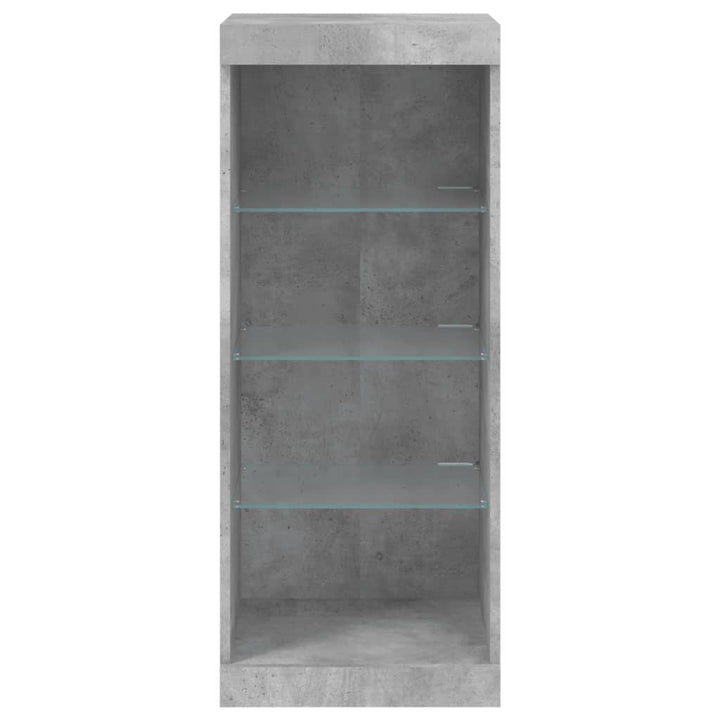 skænk med LED-lys 41x37x100 cm betongrå