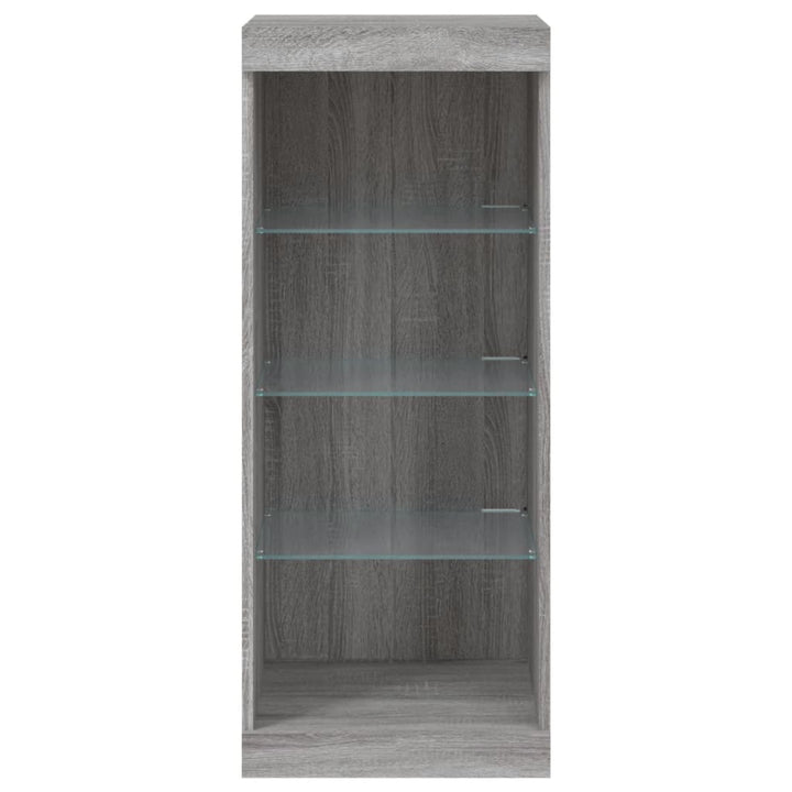 skænk med LED-lys 41x37x100 cm grå sonoma-eg