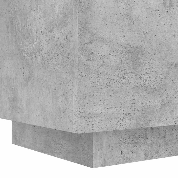 sengebord med LED-lys konstrueret træ betongrå