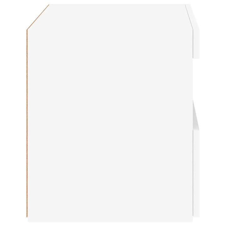 sengebord med LED-lys 50x40x45 cm hvid