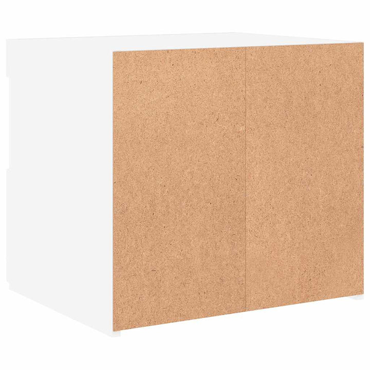 sengebord med LED-lys 50x40x45 cm hvid