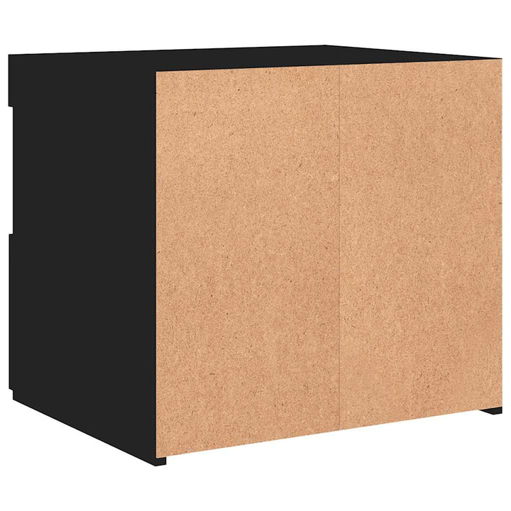 sengebord med LED-lys 50x40x45 cm sort