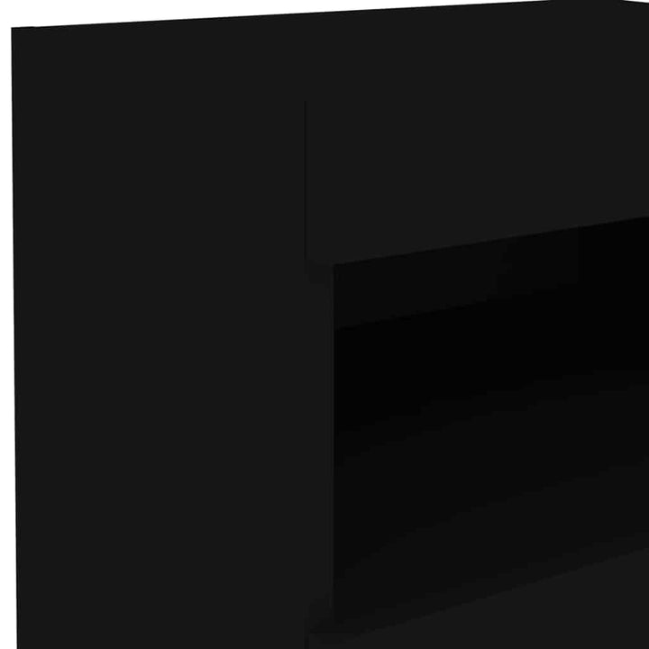 sengeborde 2 stk. med LED-lys 50x40x45 cm sort