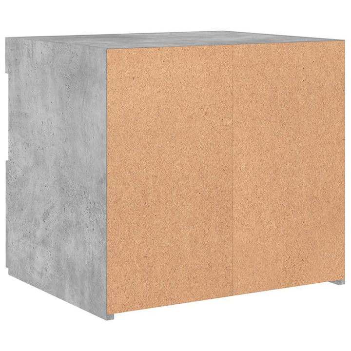sengebord med LED-lys 50x40x45 cm betongrå