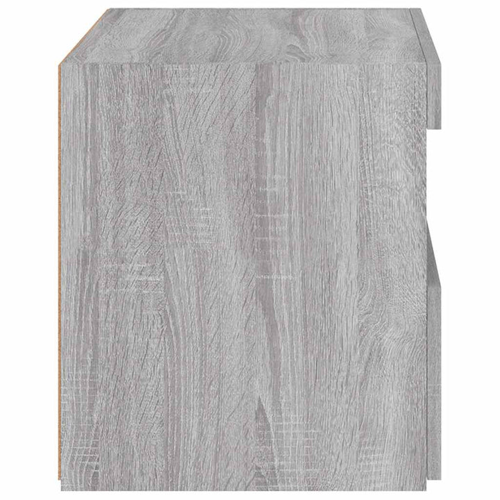 sengebord med LED-lys 50x40x45 cm grå sonoma-eg