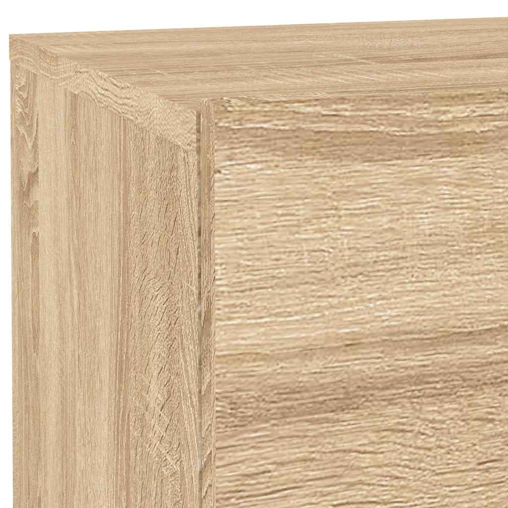 sengebord med LED-lys 70x36x40,5 cm sonoma-eg