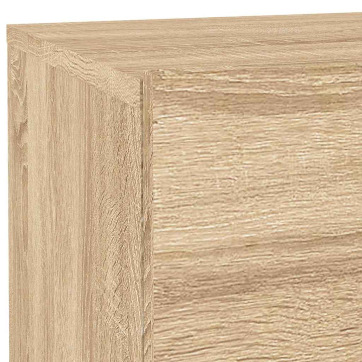 sengebord med LED-lys 70x36x40,5 cm sonoma-eg