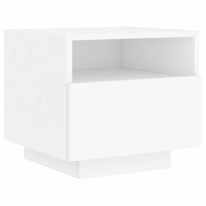 sengeborde 2 stk. med LED-lys 40x39x37 cm hvid