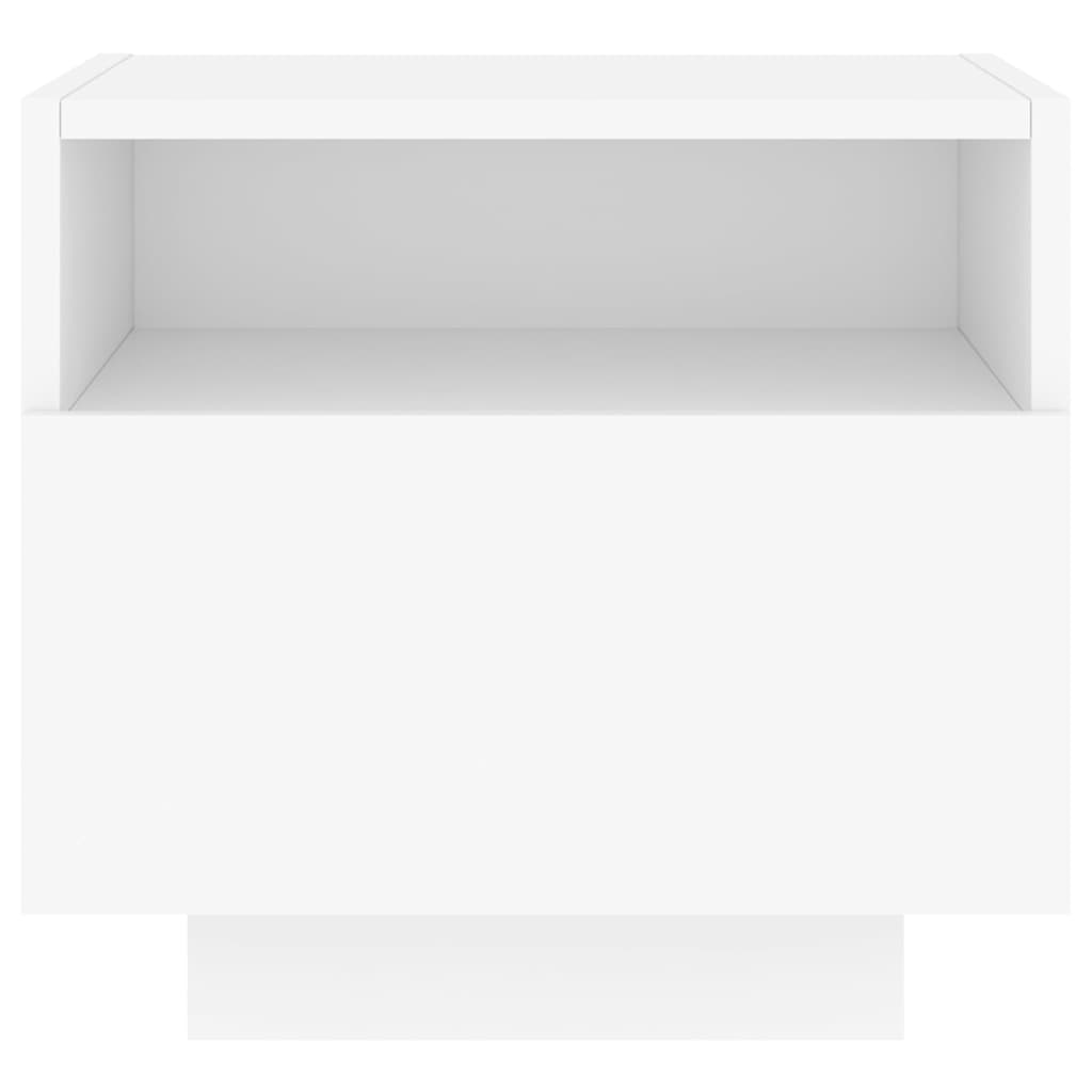 sengeborde 2 stk. med LED-lys 40x39x37 cm hvid