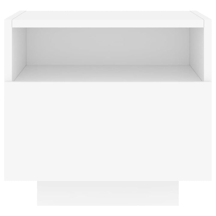 sengeborde 2 stk. med LED-lys 40x39x37 cm hvid