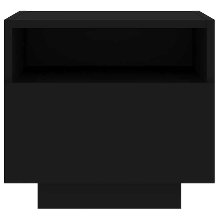 sengeborde 2 stk. med LED-lys 40x39x37 cm sort