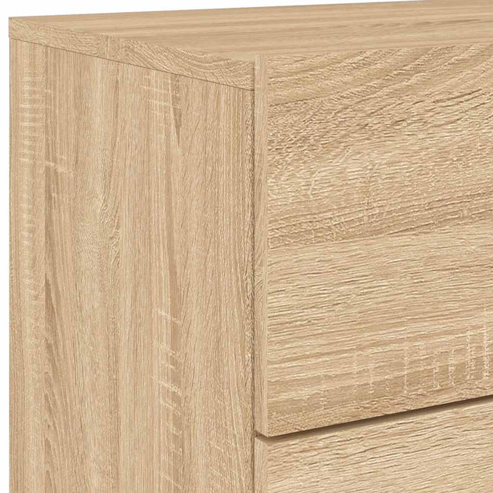 væghængt sengebord med LED-lys sonoma-eg