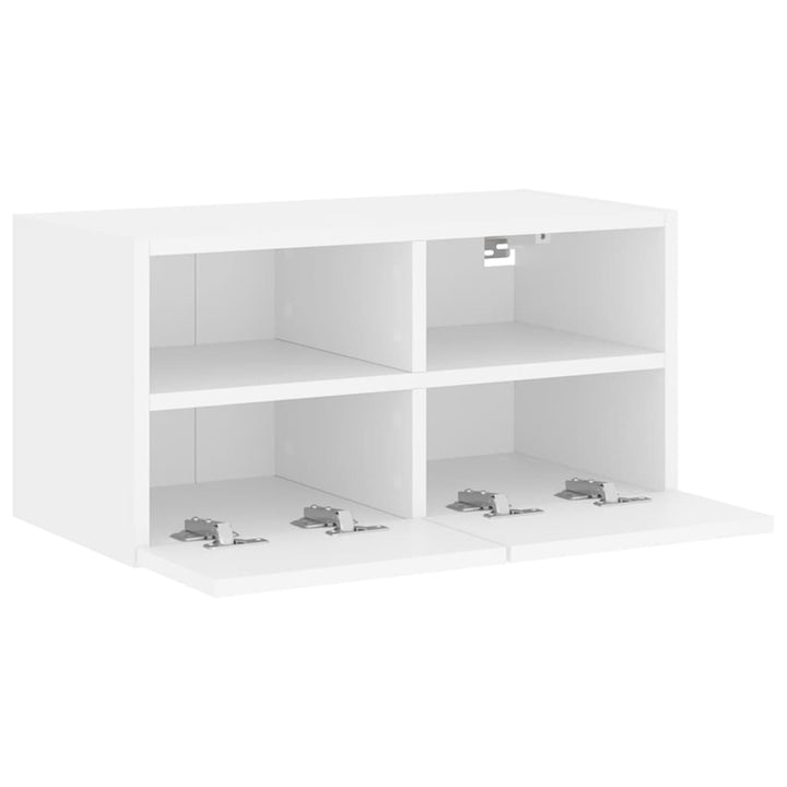 væghængt tv-bord 60x30x30 cm konstrueret træ hvid