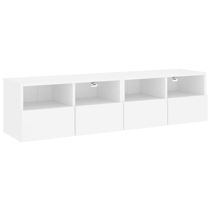 væghængte tv-borde 2 stk. 60x30x30 cm konstrueret træ hvid