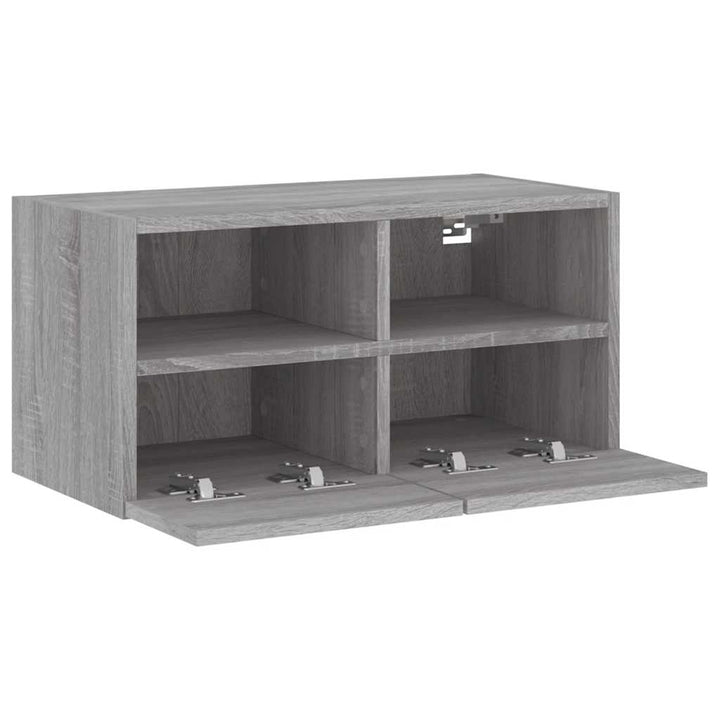 væghængt tv-bord 60x30x30 cm konstrueret træ grå sonoma-eg