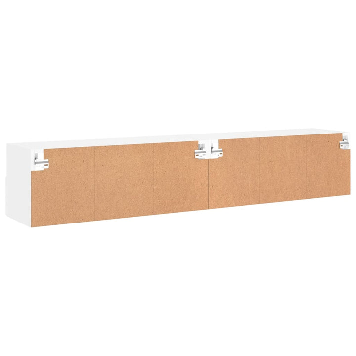 væghængte tv-borde 2 stk. 80x30x30 cm konstrueret træ hvid