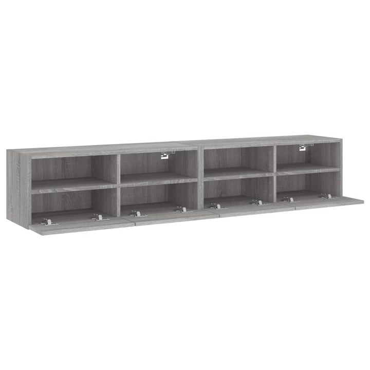 tv-borde 2 stk. til væg 80x30x30 cm konstrueret træ grå sonoma