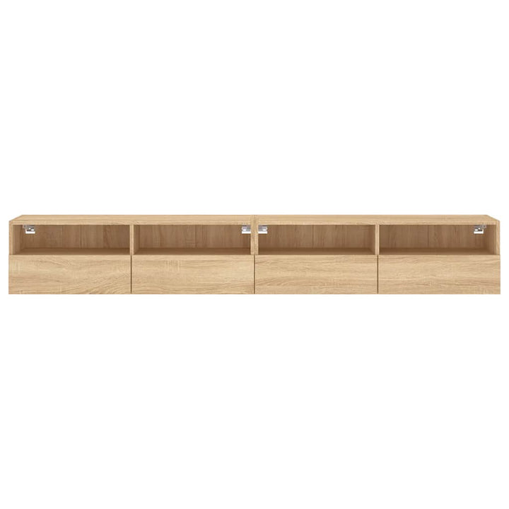 væghængt tv-bord 2 stk. 100x30x30 cm konstrueret træ sonoma-eg