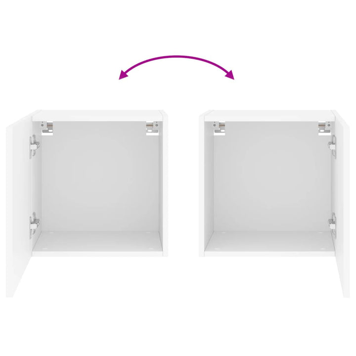 væghængt tv-bord 40,5x30x40 cm konstrueret træ hvid