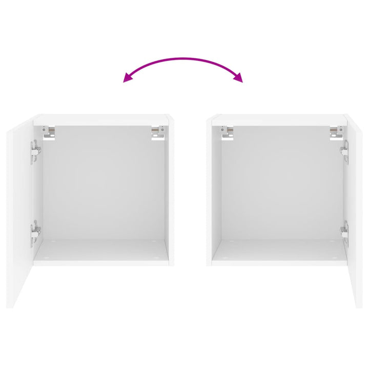 væghængte tv-borde 2 stk. 40,5x30x40 cm konstrueret træ hvid